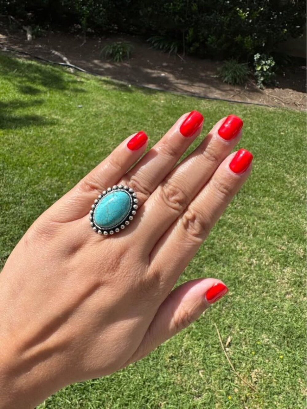 COWBOY TURQUOISE! Southwestern Adjustable Ring Natural Stone